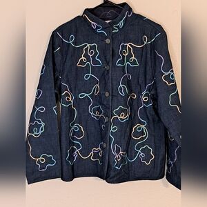 Napa Valley denium button down jacket size large petite